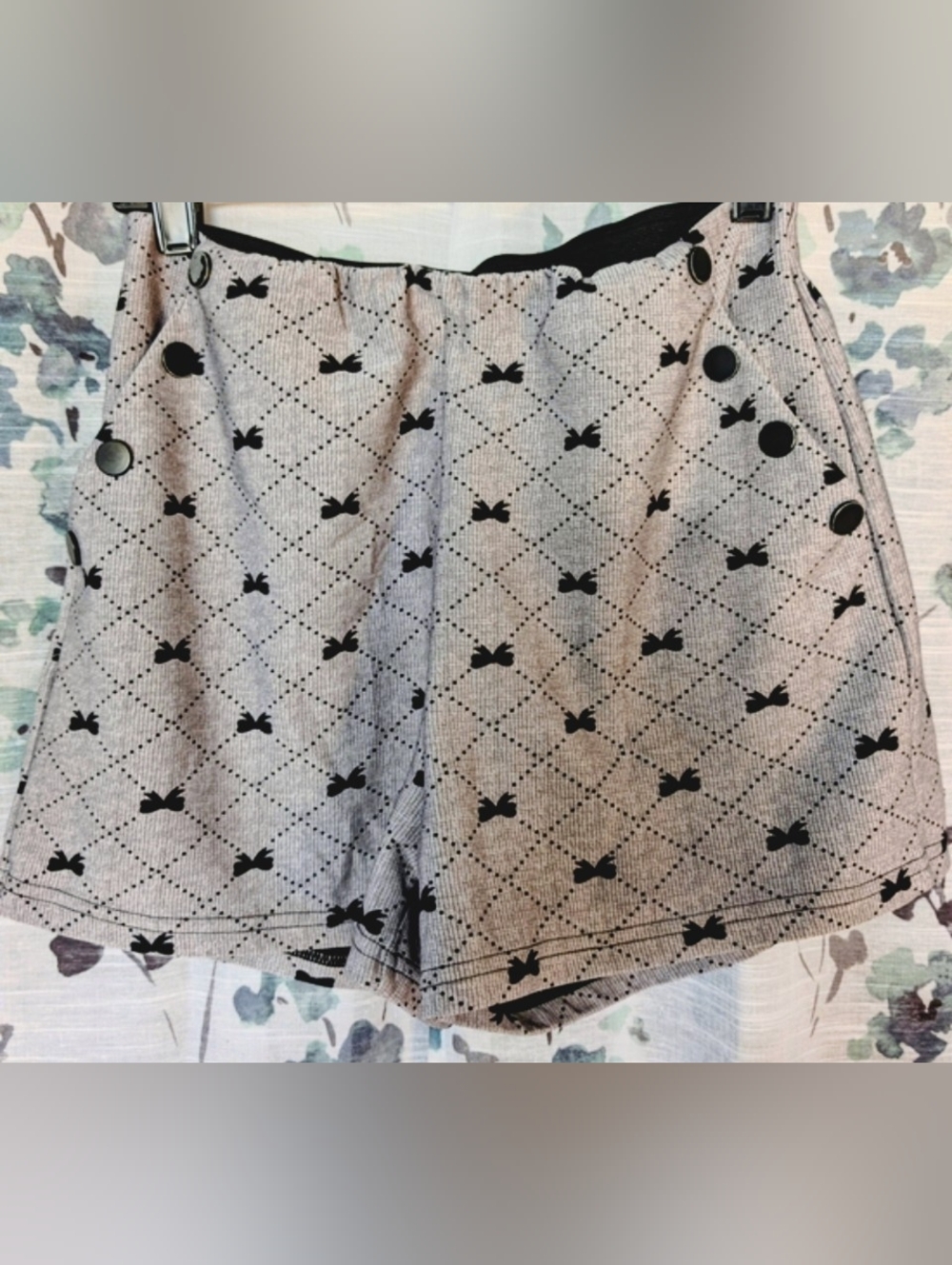 Black Elastic-Waist Skirt/Shorts with Branded Tag